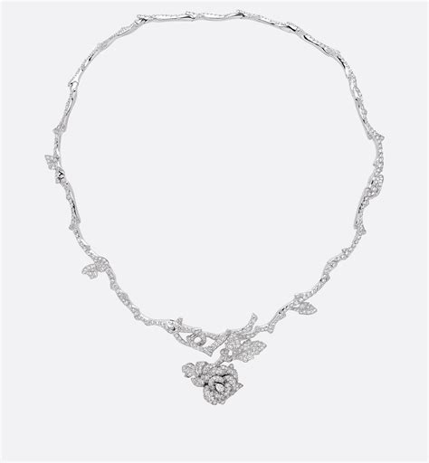 Rose Dior Bagatelle Necklace 18K White Gold and .